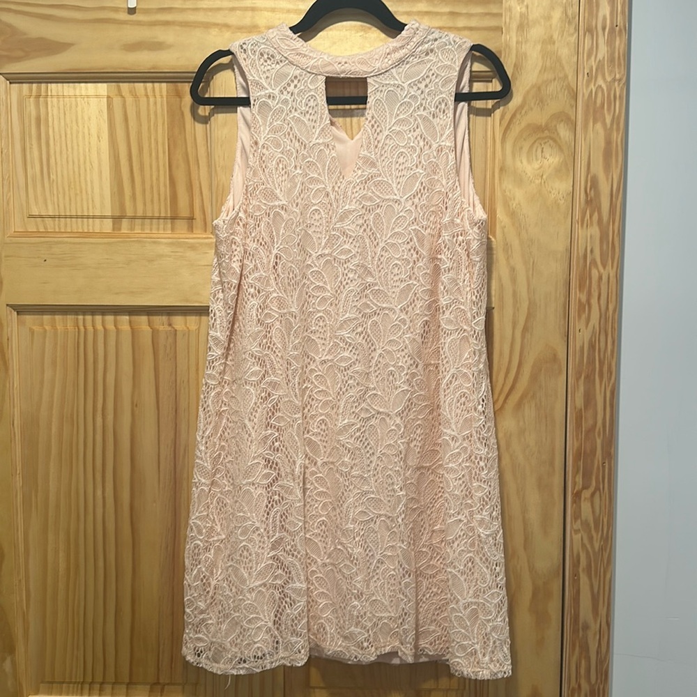 1X light pink lace dress